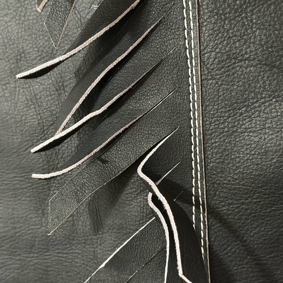 #96 Black Leather Riding Chaparreras - Picture 7 of 13